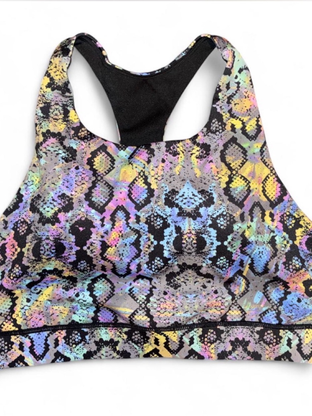 Yelete Multicolor Snake Print Racerback Sports Bra